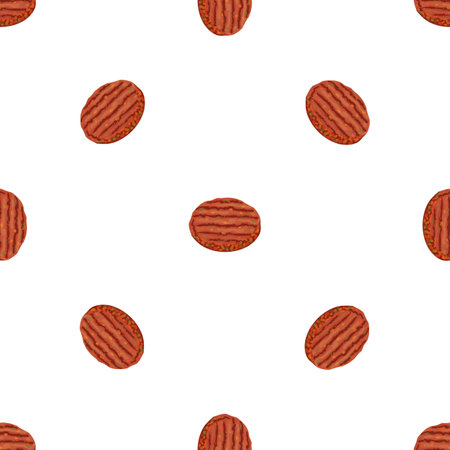 Burger meat pattern seamless background texture repeat wallpaper geometric vectorのイラスト素材