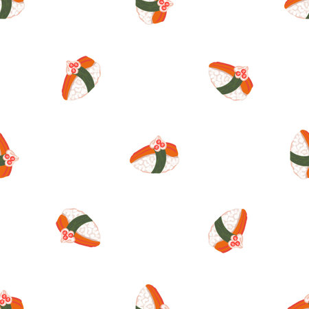 Japanese sushi pattern seamless background texture repeat wallpaper geometric vectorのイラスト素材