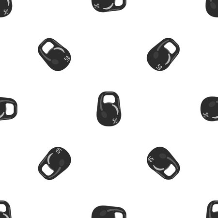 Kettlebell equipment pattern seamless background texture repeat wallpaper geometric vectorのイラスト素材