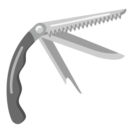 Hunter knife multitool icon cartoon vector. Hunt equipment. Hunting animalのイラスト素材