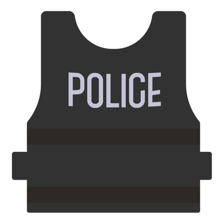 Police bulletproof icon cartoon vector. Police security. Officer uniformのイラスト素材