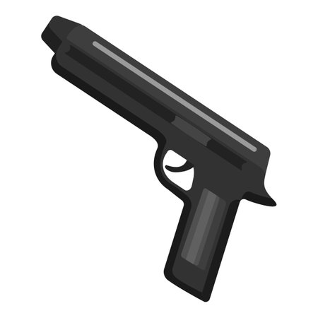 Police pistol icon cartoon vector. Security equipment. Officer guardのイラスト素材