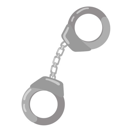Steel handcuffs icon cartoon vector. Police equipment. Guard timeのイラスト素材