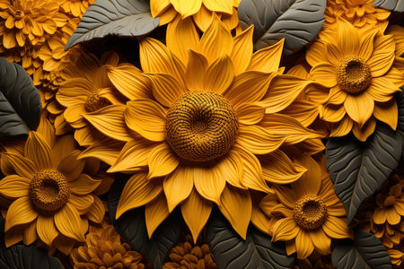 Sunflower plant. agriculture organic stem. Generate AIの素材