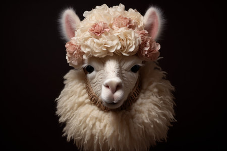 Alpaca domestic farm. domestic animal. Generate AIの素材