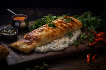 Board uzbek samsa. Food cooking. Generate AIの素材