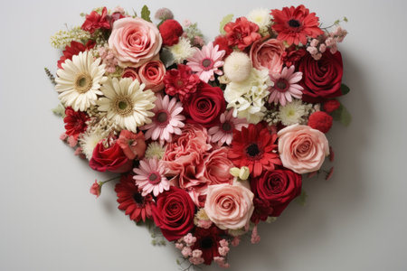 Bouquet flower heart. Floral summer gift. Generate AIの素材