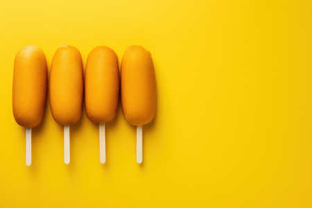 Corn dog banner. Fried style food. Generate AIの素材