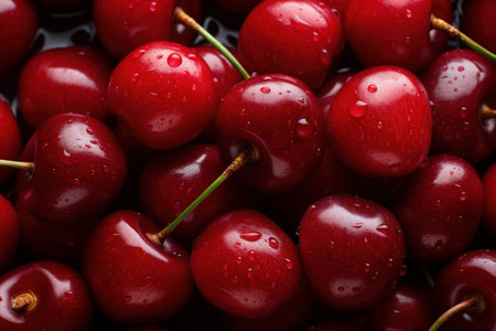 Organic Eco cherry background. Summer nature food. Generate AIの素材