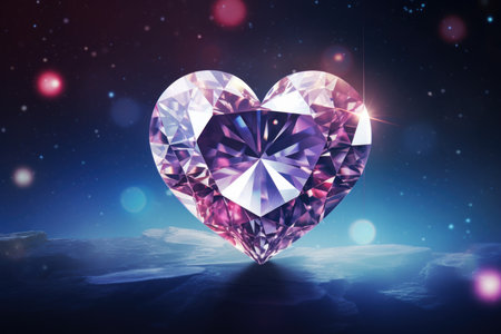 Exquisite Diamond heart gem background. Stone jewelry. Generate AIの素材