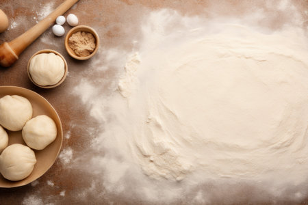 Dough background. Dark top table. Generate AIの素材