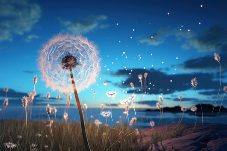 Resilient Dandelion plant. Spring plant nature. Generate AIの素材