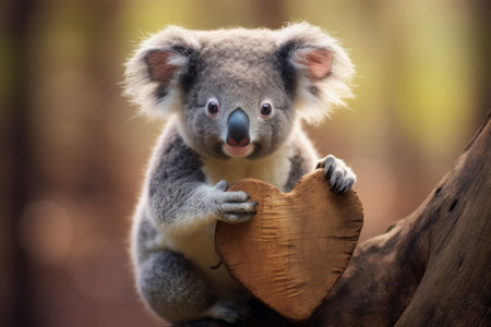 Enchanting Cute love koala. Cute mammal fur. Generate AIの素材