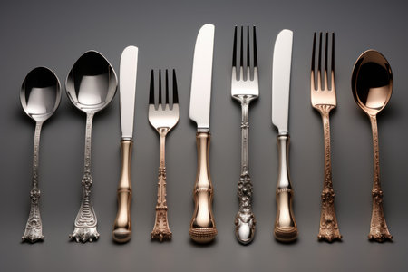 Polished Dining utensils. Table food dish. Generate AIの素材