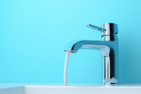 Metallic Faucet mockup background. House interior. Generate AIの素材