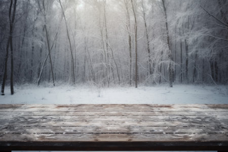 Empty wooden bar counter. Cafe bokeh interior. Generate AIの素材
