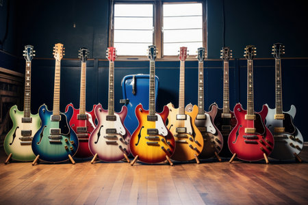 Drums guitar colors. party electric. Generate AIの素材