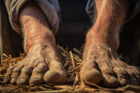 Durable Farmer rubber boots field. Plan nature. Generate AIの素材