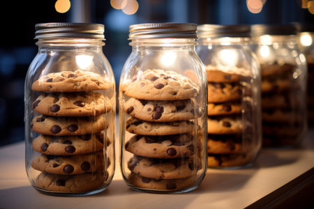 Round Cookies jar. Snack sweet food. Generate AIの素材