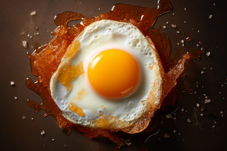 Fried egg. Food lunch cooked. Generate Aiの素材