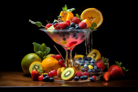 Refreshing Eco fruit cocktail. Healthy food. Generate Aiの素材