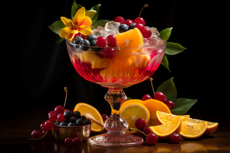 Vibrant Eco fruit cocktail. Healthy food. Generate Aiの素材