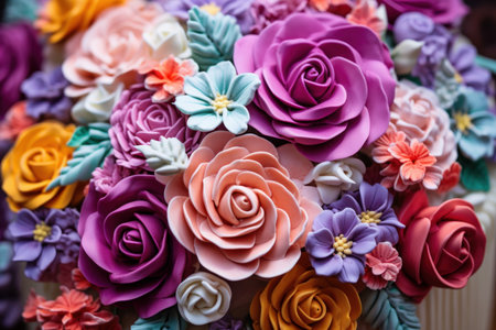 Moist Cake colorful slice. Sweet food. Generate Aiの素材