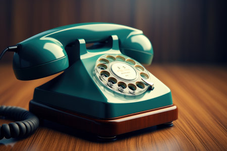 Professional Clouseup telephone office desk. Work support. Generate Aiの素材