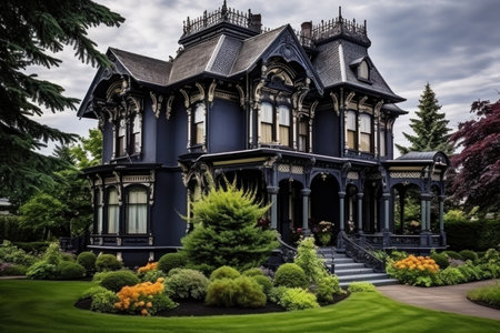 Grandiose Beautiful victorian cute mansion. Sky cottage. Generate Aiの素材