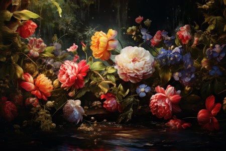 Captivating Summer garden flowers. Nature wild. Generate Aiの素材