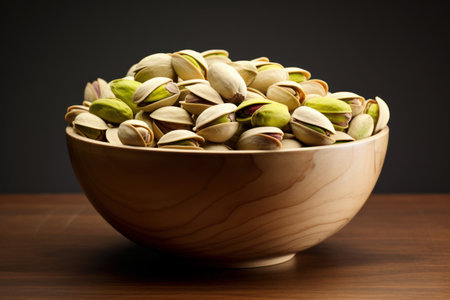 Flavorful Bowl pistachios. Natural vegetarian food. Generate Aiの素材