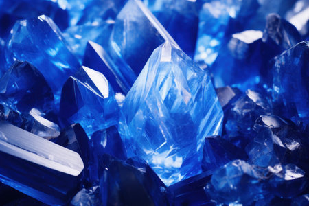 Polished Blue crystal stone. Rock gem nature. Generate Aiの素材