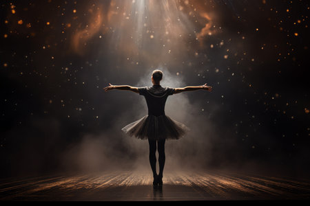Elegant Ballerina man theater stage. Classical scene. Generate Aiの素材