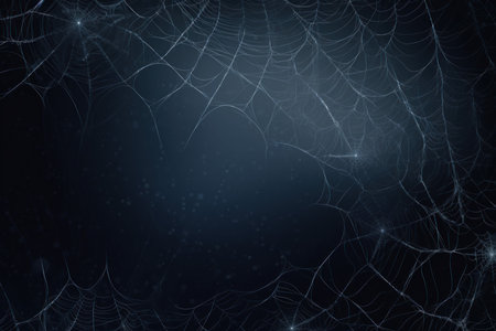 Tangled Cobweb mockup background. Horror fear. Generate Aiの素材