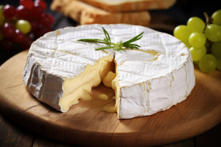 Nutty Brie cheese. Piece fresh food. Generate Aiの素材