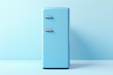 Cool Blue fridge background. House home refrigerator. Generate Aiの素材
