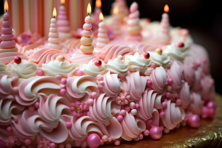 Sweet Birthday cake. Celebrate confetti gift. Generate Aiの素材