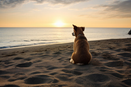 Bustling Dog beach. Sunny day animal. Generate Aiの素材