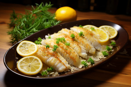 Salty Fish fresh food. Sea diet cuisine. Generate Aiの素材