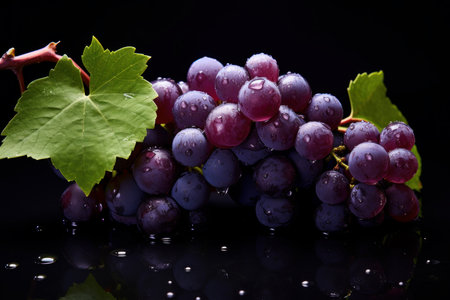 Plump Bunch grapes. Fruit red harvest. Generate Aiの素材