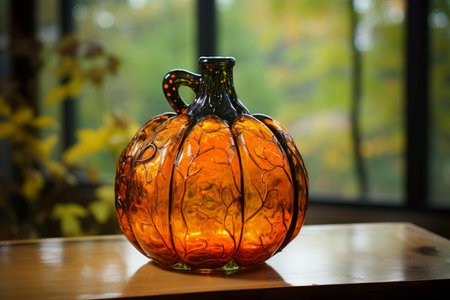 Sleek Glass bottle oil pumpkin. Natural organic diet. Generate Aiの素材