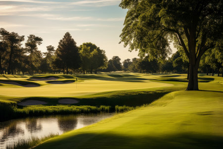 Golf club course. Steel health. Generate Aiの素材