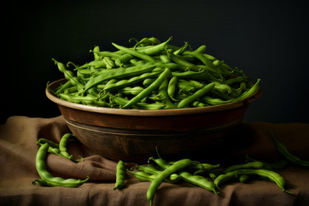 Vibrant Green beans. Healthy food diet. Generate Aiの素材