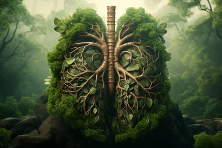 Verdant Green lungs of earth. Green forest plant. Generate Aiの素材