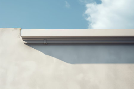 Hidden Gutter pipe background. New rooftop. Generate Aiの素材