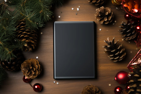 Festive Hard disk xmas holiday. Storage disc. Generate Aiの素材