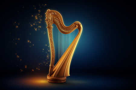 Melodic Harp background music. Lyre classical. Generate Aiの素材