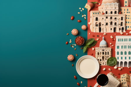 Italy day mockup banner. Love shape view. Generate Aiの素材