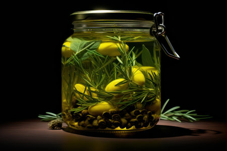 Smooth Jar olive oil. Greek fresh salad. Generate Aiの素材
