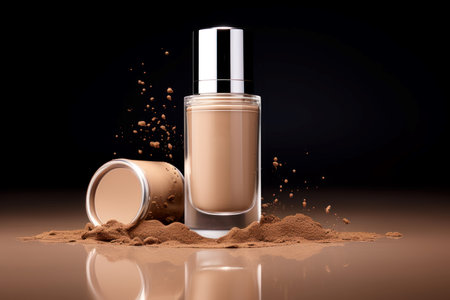 Liquid makeup foundation care bottle. Natural shade. Generate Aiの素材
